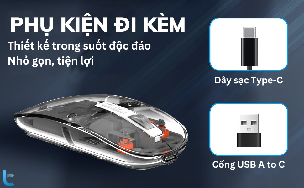 Chuột Trong Suốt WiWU Crystal Magnetic Wireless Mouse WM105
