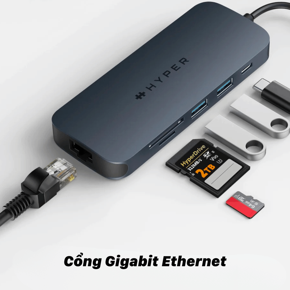 Hub/ Cổng Chuyển USB-C HyperDrive Next 8in1 Cho Laptop/ MacBook – HD4004GL